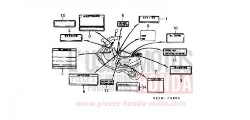 ETIQUETTE DE PRECAUTIONS SJ100V de 1997